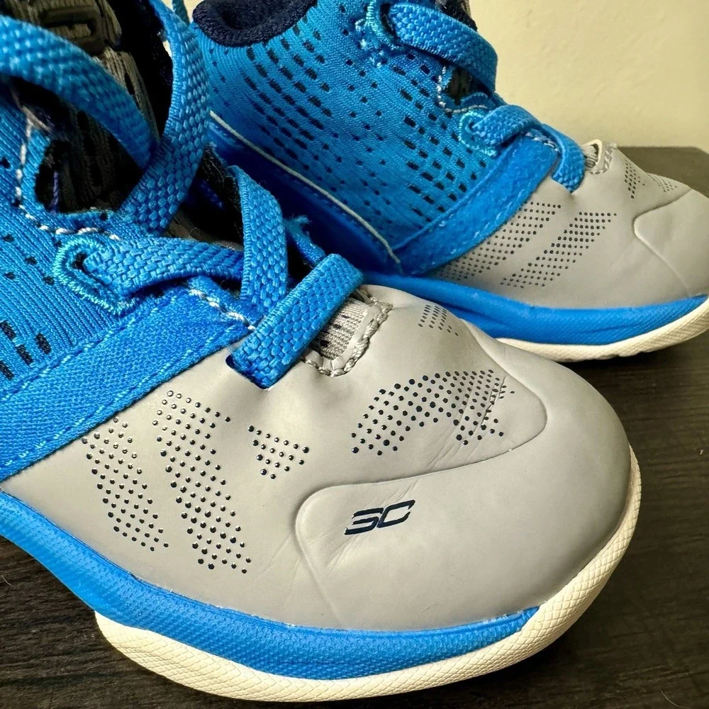 Under Armour Curry‎ 2 Toddler Boys Size 4K Shoes Steel Blue Basketball Sneakers